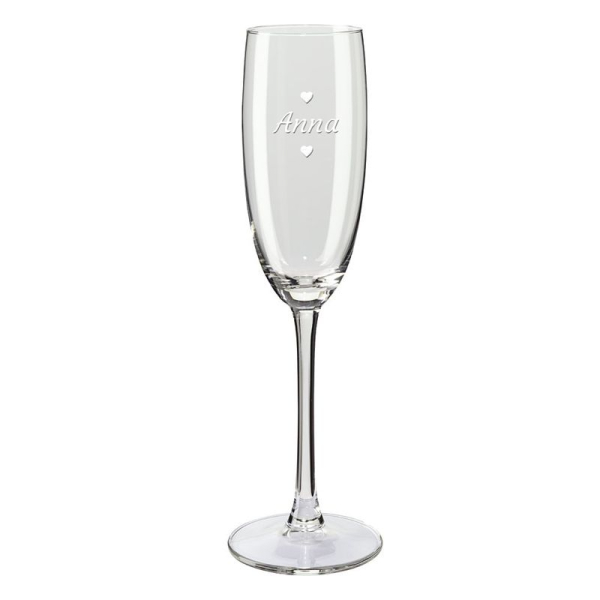 Graverte champagneglass med navn Graverte champagneglass med navn