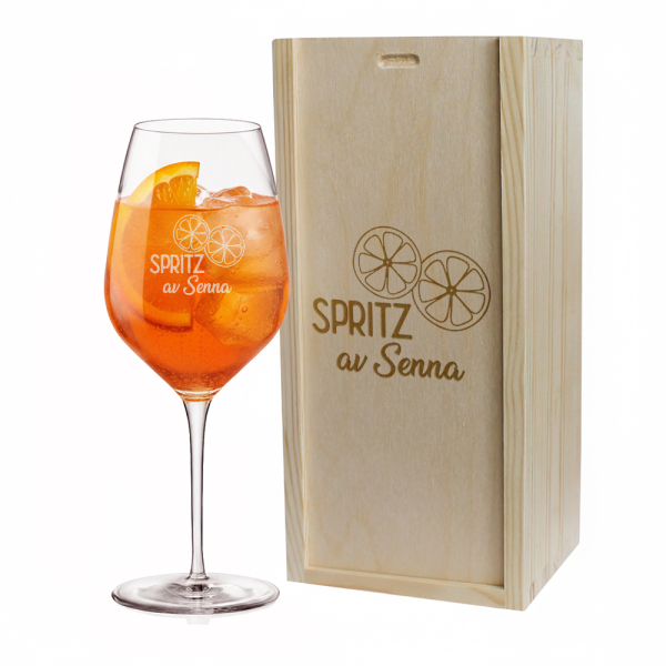 Spritzglass med inngravert navn Spritzglass med inngravert navn