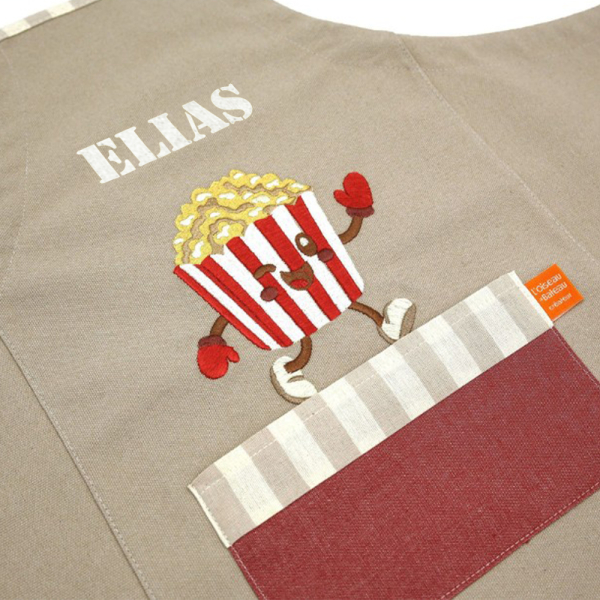 Personlig barneforkle Popcorn Personlig barneforkle Popcorn
