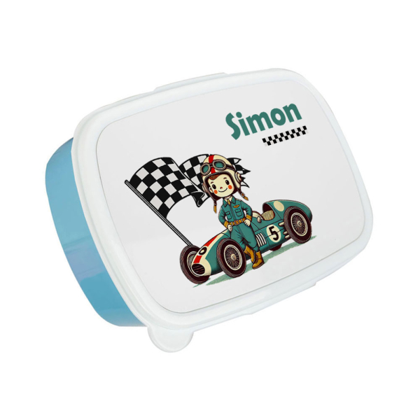 Boks med trykt F1-fører-snacks Boks med trykt F1-fører-snacks