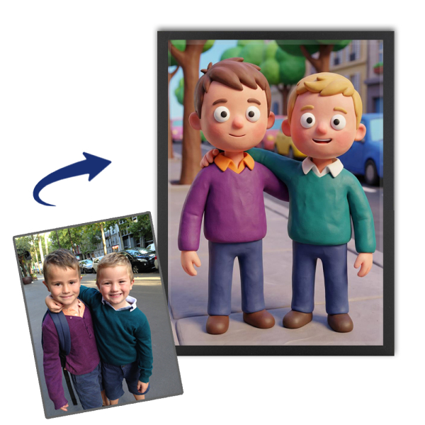 Portrett i Clay Art-stil basert på et foto Portrett i Clay Art-stil basert på et foto