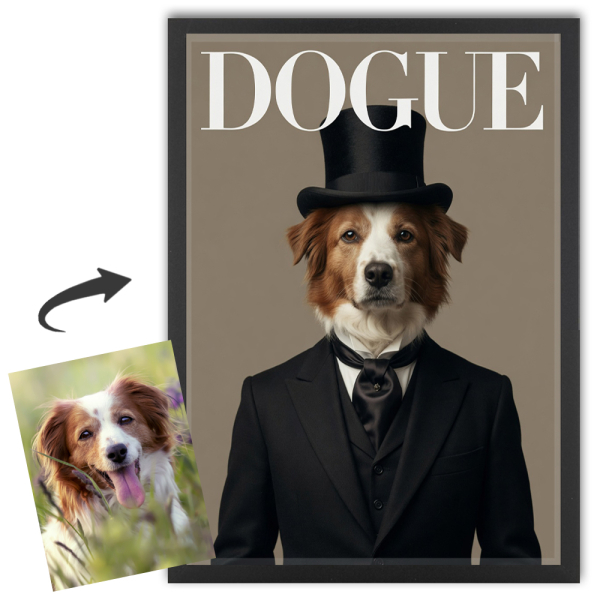 Forside av DOGUE-magasin basert på et bilde Forside av DOGUE-magasin basert på et bilde
