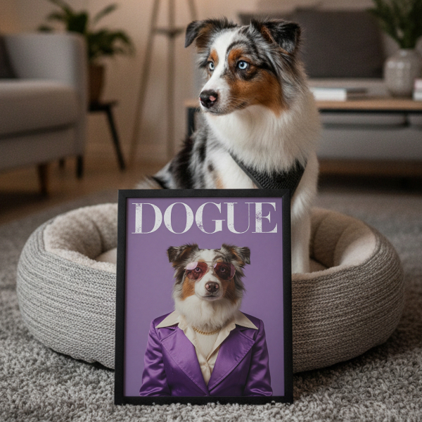 Forside av DOGUE-magasin basert på et bilde Forside av DOGUE-magasin basert på et bilde
