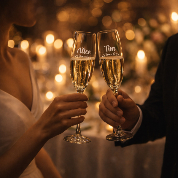 Gaveeske med 2 champagneglass Bryllup Gaveeske med 2 champagneglass Bryllup