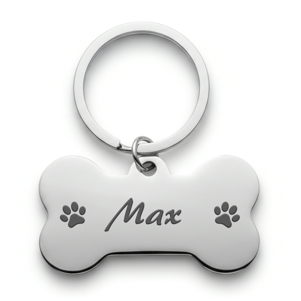 Gravert hundebein-medaljong Gravert hundebein-medaljong
