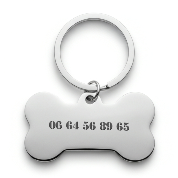 Gravert hundebein-medaljong Gravert hundebein-medaljong