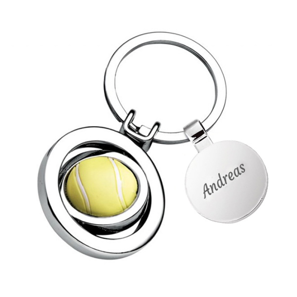 Gravert tennisball nøkkelring Gravert tennisball nøkkelring