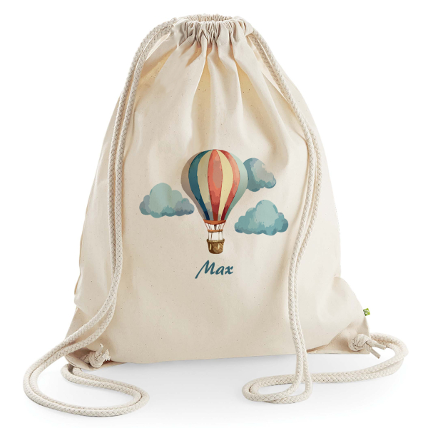 Gymbag med navn og luftballong Gymbag med navn og luftballong