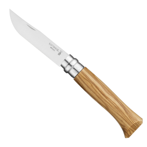 Inngravert Opinel nr. 8-kniv i oliventre Inngravert Opinel nr. 8-kniv i oliventre