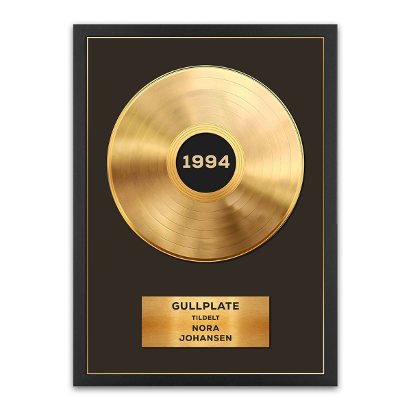 Innrammet personlig plakat med gull- eller platinaplate Innrammet personlig plakat med gull- eller platinaplate