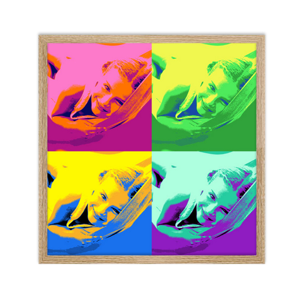 Innrammet Pop Art-plakat med 4 bilder Innrammet Pop Art-plakat med 4 bilder