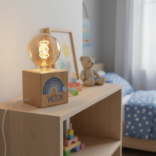 Filamentlampe med trykk regnbue Filamentlampe med trykk regnbue