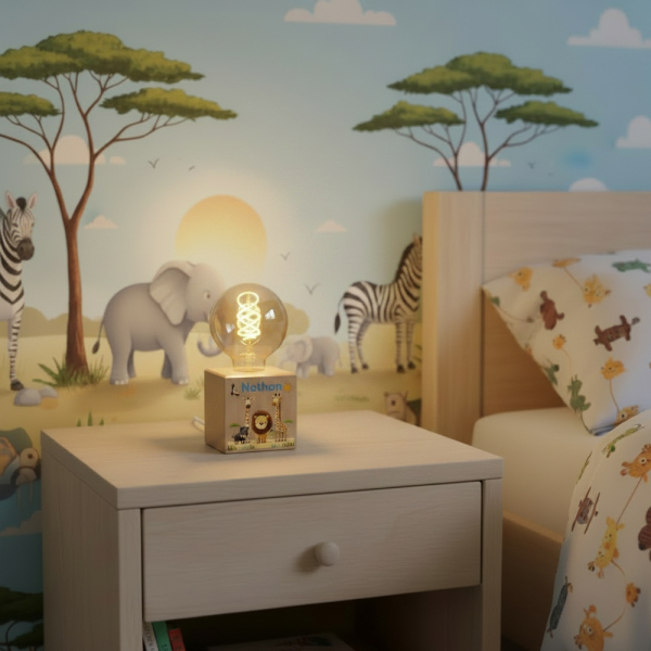 Filamentlampe med trykk safari Filamentlampe med trykk safari