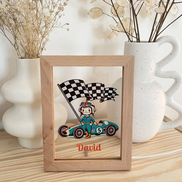 LED-ramme med racingbil LED-ramme med racingbil