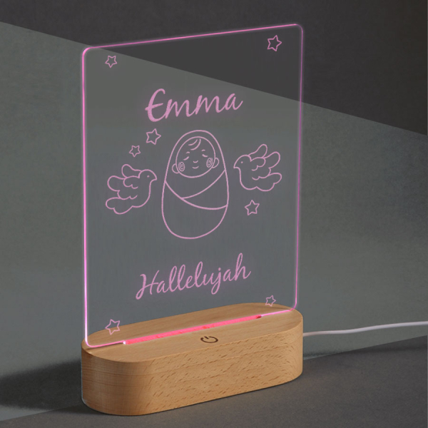 Personlig LED-lampe – Dåp Personlig LED-lampe – Dåp