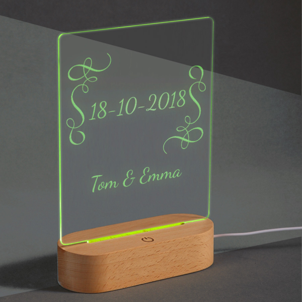 Personlig LED-lampe – Navn Personlig LED-lampe – Navn