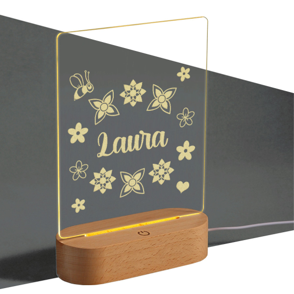 Personlig LED-lampe – Navn Personlig LED-lampe – Navn