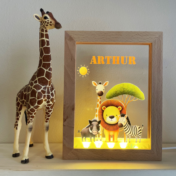 Personlig LED-ramme safari Personlig LED-ramme safari