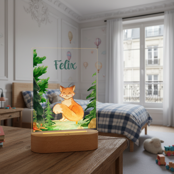 Personlig nattlampe skog og dyr Personlig nattlampe skog og dyr
