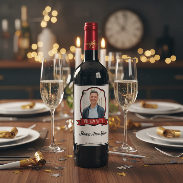 Personlig vinflaske Fotomerke Personlig vinflaske Fotomerke