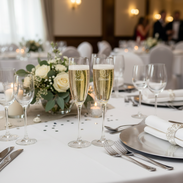 Personlige champagneglass for et par Personlige champagneglass for et par