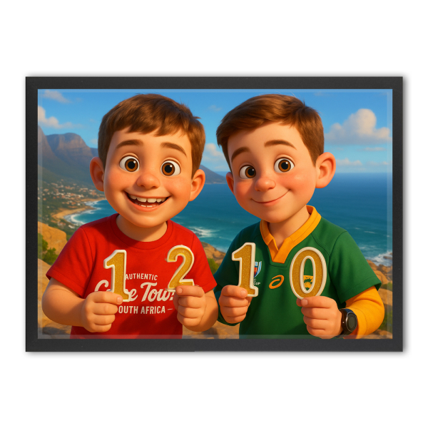 Fotomontasje for et portrett i stil med en 3D-animert film Fotomontasje for et portrett i stil med en 3D-animert film