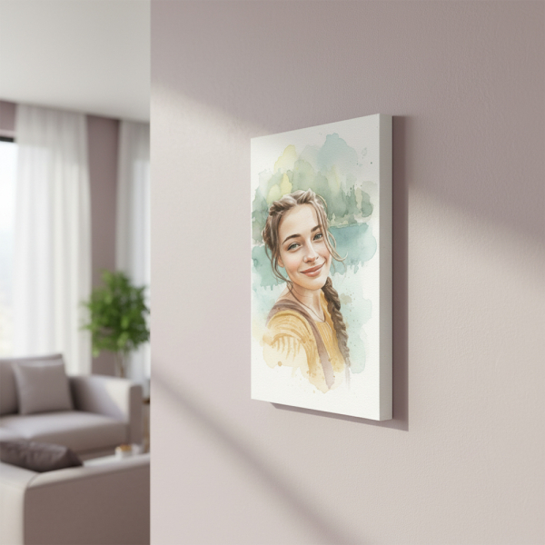 Portrett i akvarellstil basert på et bilde Portrett i akvarellstil basert på et bilde