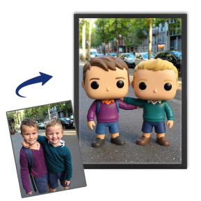 Portrett av en stilisert vinylfigur basert på et foto Portrett av en stilisert vinylfigur basert på et foto
