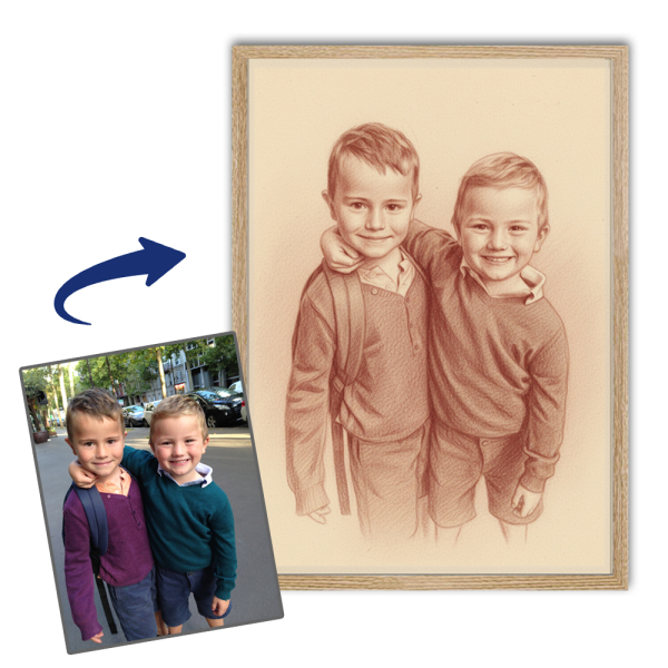 Sanguineportrett etter et fotografi Sanguineportrett etter et fotografi