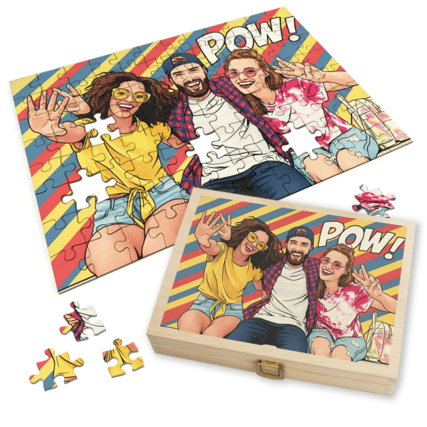 Puslespillfoto Pop Art Comics stil Roy Lichtenstein Puslespillfoto Pop Art Comics stil Roy Lichtenstein
