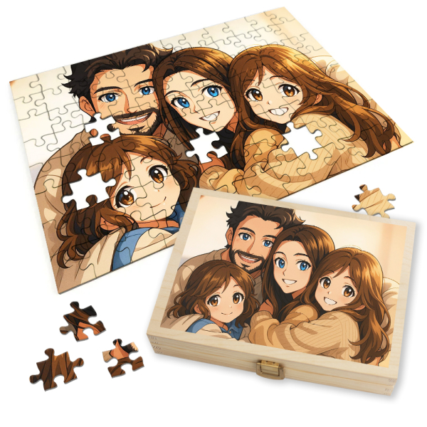 Puzzle av et bilde transformert til manga Puzzle av et bilde transformert til manga