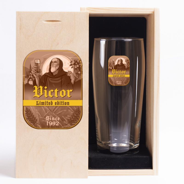 Trykket Trappist-ølglass Trykket Trappist-ølglass