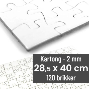 Stort puslespill i картong | 28,5 x 40 cm | 120 brikker