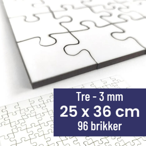 Stort trepuslespill | 25x36 cm | 96 brikker