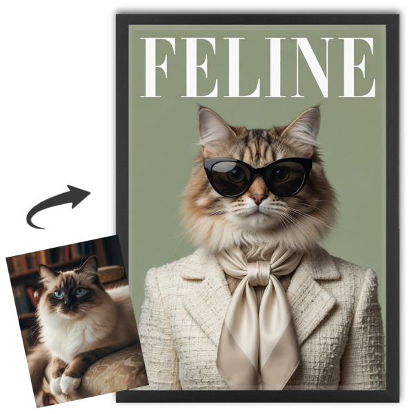 Forside av FELINE-magasin basert p&aring; et bilde