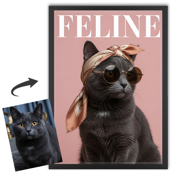 Forside av FELINE-magasin basert p&aring; et bilde