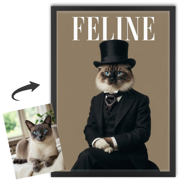 Forside av FELINE-magasin basert p&aring; et bilde