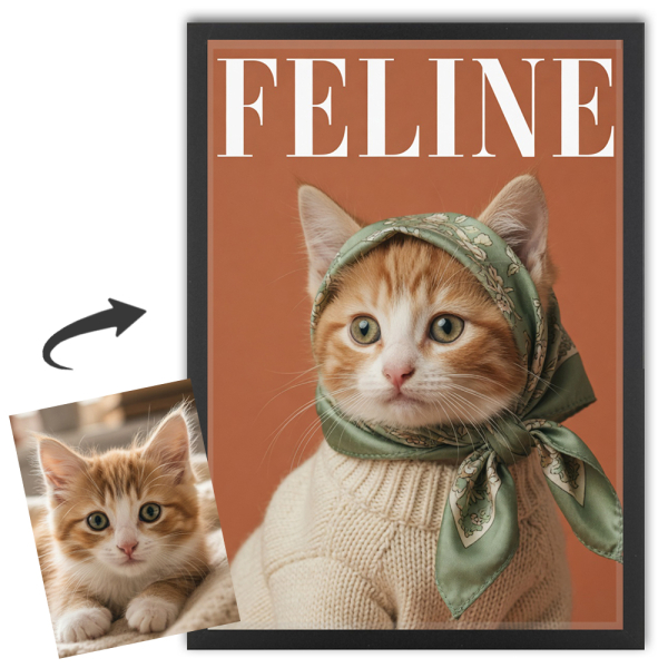 Forside av FELINE-magasin basert p&aring; et bilde