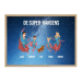 Innrammet plakat med superheltfamilie Innrammet plakat med superheltfamilie