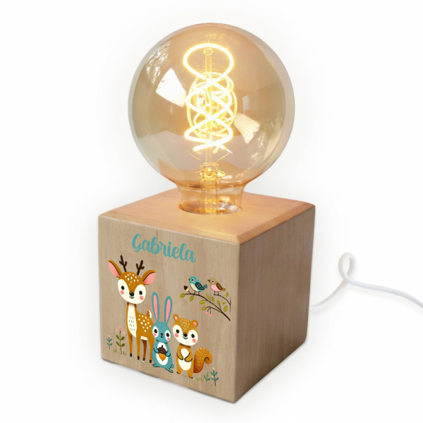 Filamentlampe med trykk fortryllet skog