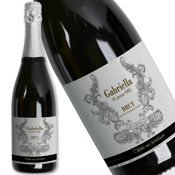 Personlig champagneflaske navn