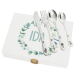 Coffret med plante-motiv og tilpassede bestikk Coffret med plante-motiv og tilpassede bestikk