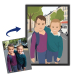Portrett i flat design etter et bilde