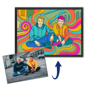 Psykedelisk portrett basert p� et bilde