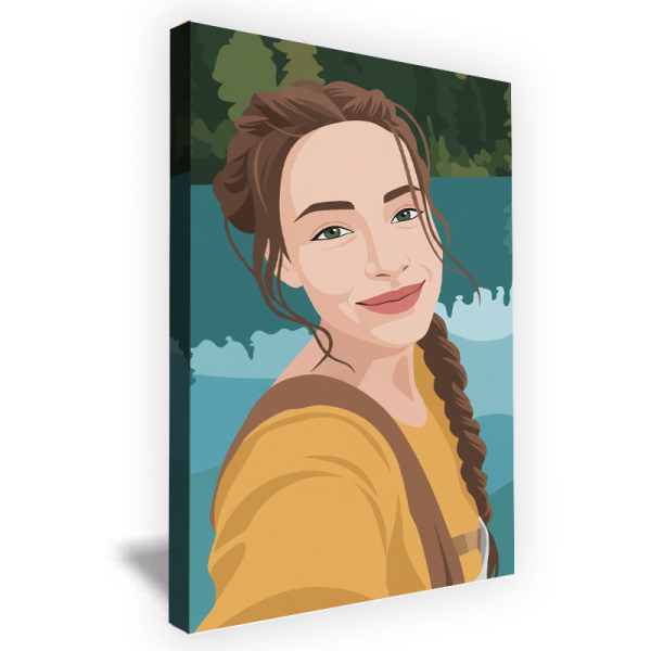 Portrett i flat design etter et bilde